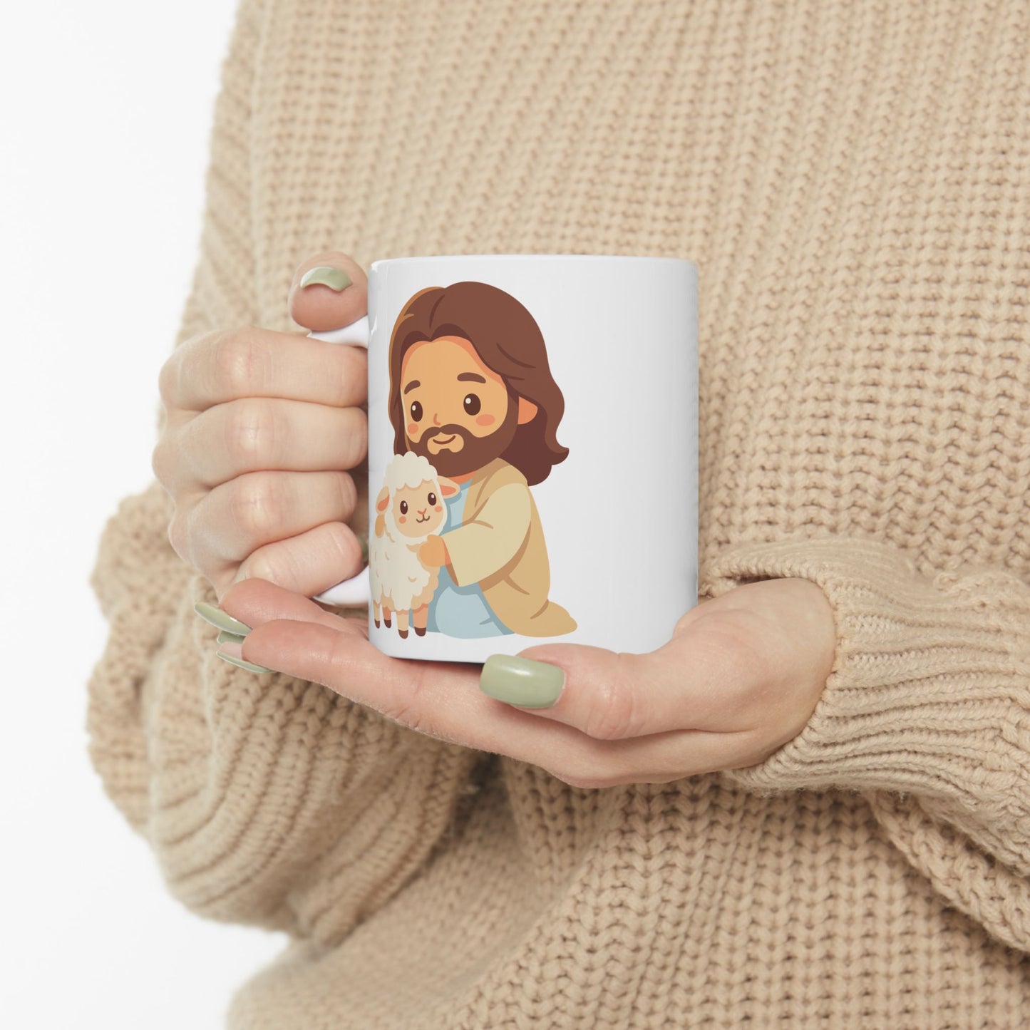 Taza — Linda Taza de Cerámica Estilo Boho con Diseño Retro “Faith Hope Love” (11oz y 15oz)