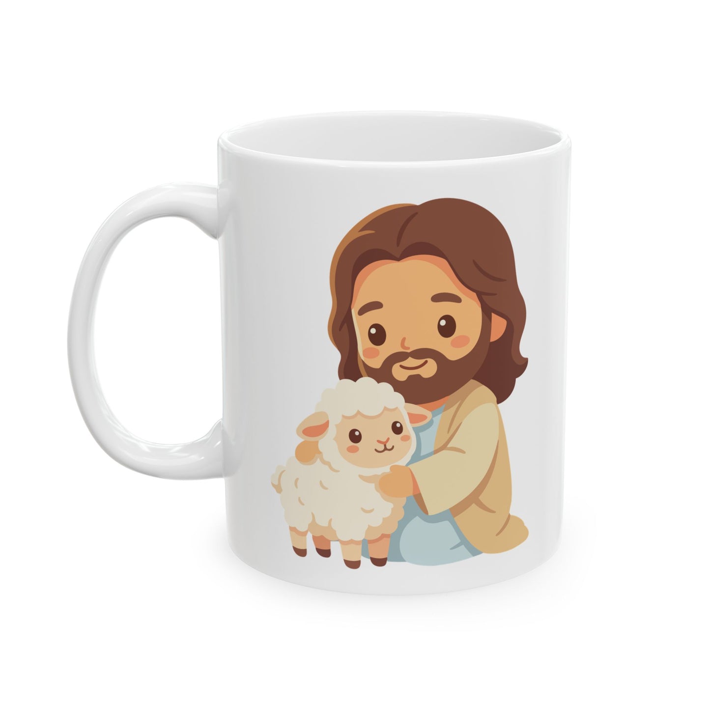 Taza — Linda Taza de Cerámica Estilo Boho con Diseño Retro “Faith Hope Love” (11oz y 15oz)