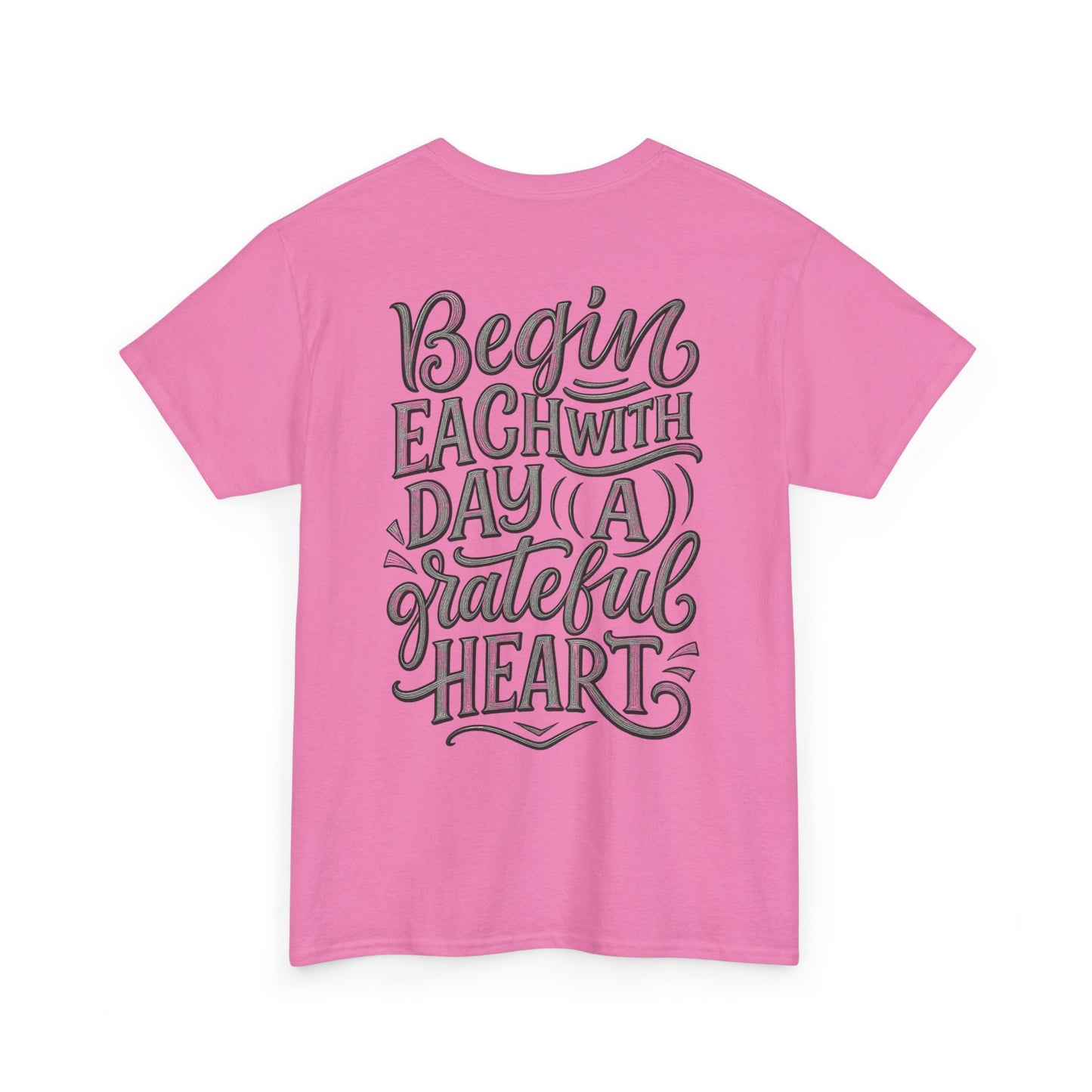 Camiseta Corazón Agradecido – “Begin Each Day With A Grateful Heart” Camiseta Inspiracional
